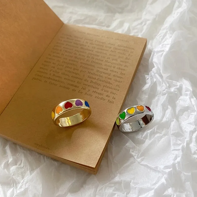 Color Colorful Stylish  Couple Party Adjustable Ring