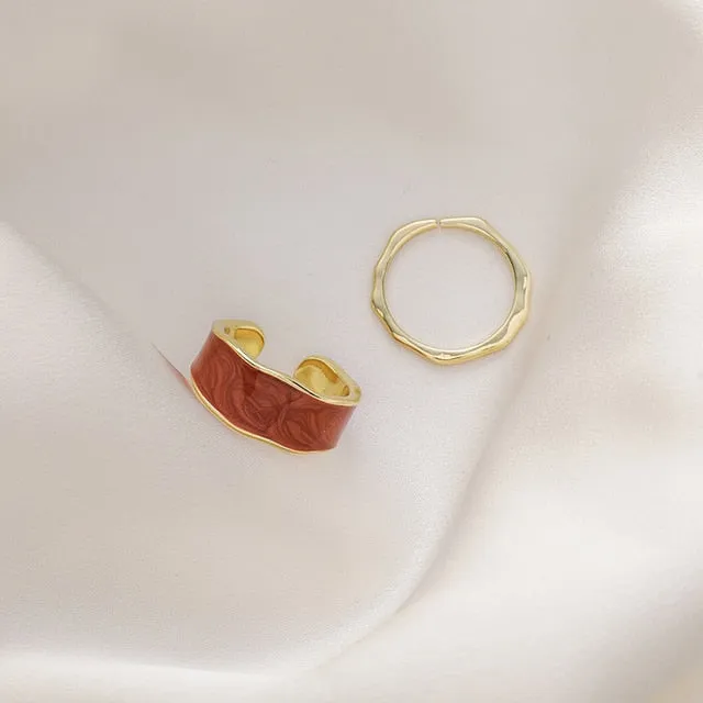 Color Colorful Stylish  Couple Party Adjustable Ring