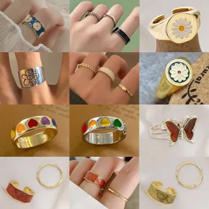 Color Colorful Stylish  Couple Party Adjustable Ring