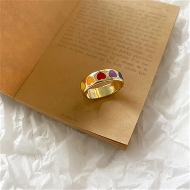 Color Colorful Stylish  Couple Party Adjustable Ring