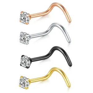 Colorful Bar Nose Screw Rings Diamond Nose Piercing 18g 20g 22g