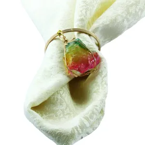 Colorful Natural Stone Napkin Rings (Set/8)