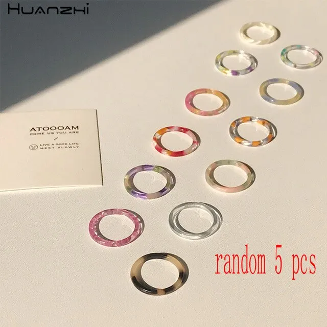 Colorful Rectangle Rhinestone Minimalist Geometry Rings