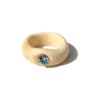Colorful Rectangle Rhinestone Minimalist Geometry Rings