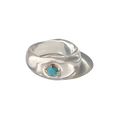 Colorful Rectangle Rhinestone Minimalist Geometry Rings