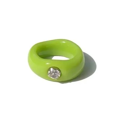 Colorful Rectangle Rhinestone Minimalist Geometry Rings