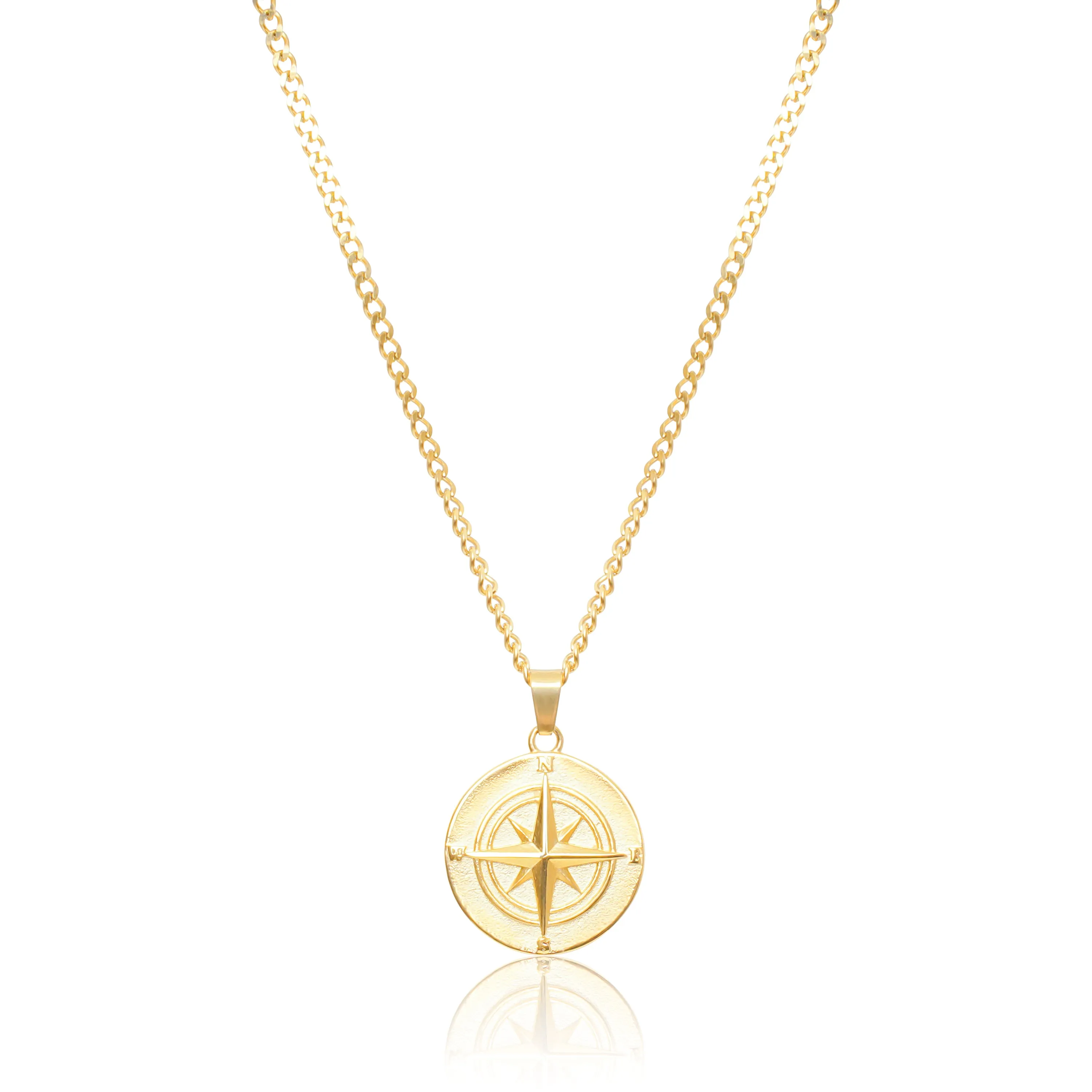 Compass Pendant Necklace - Silver / Gold