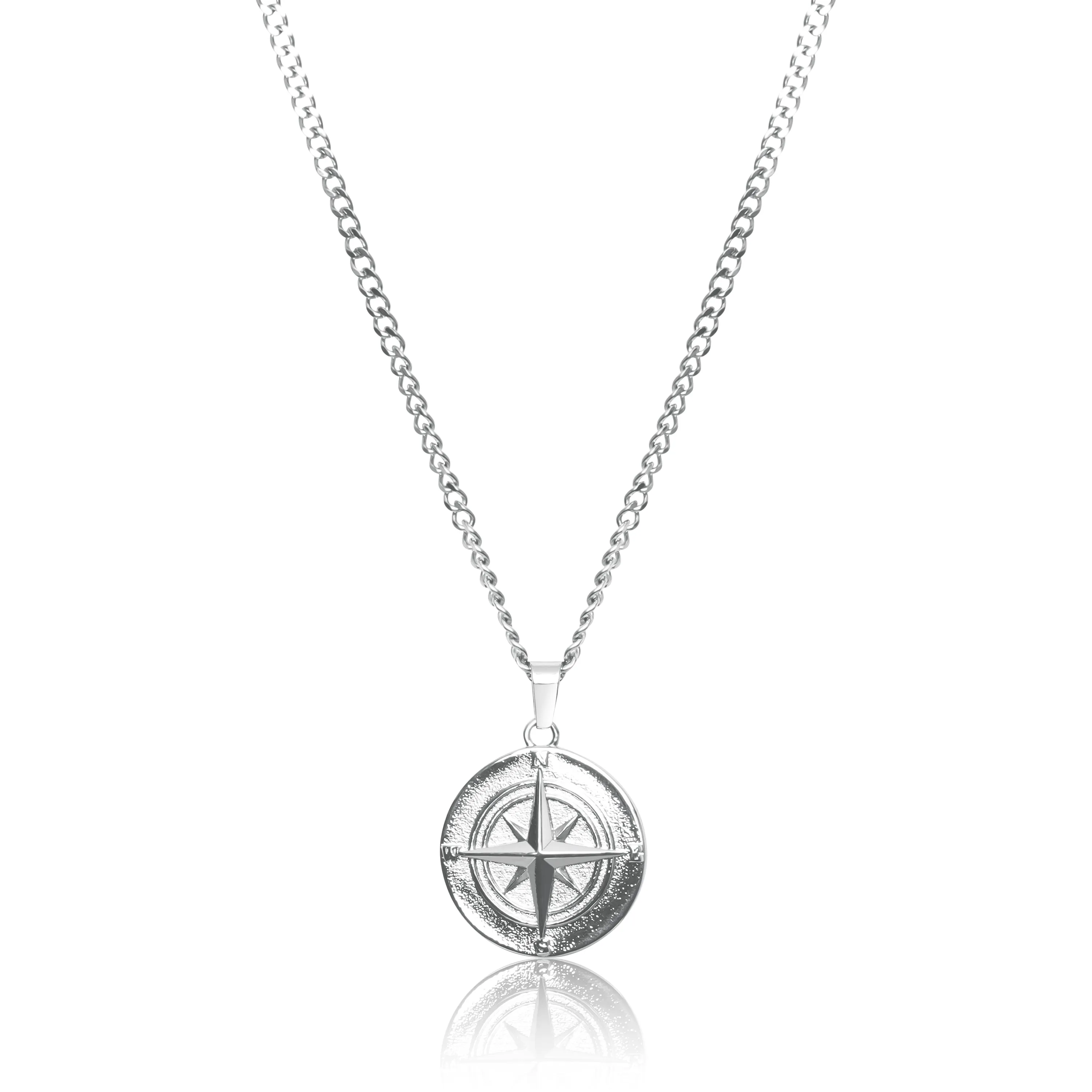 Compass Pendant Necklace - Silver / Gold