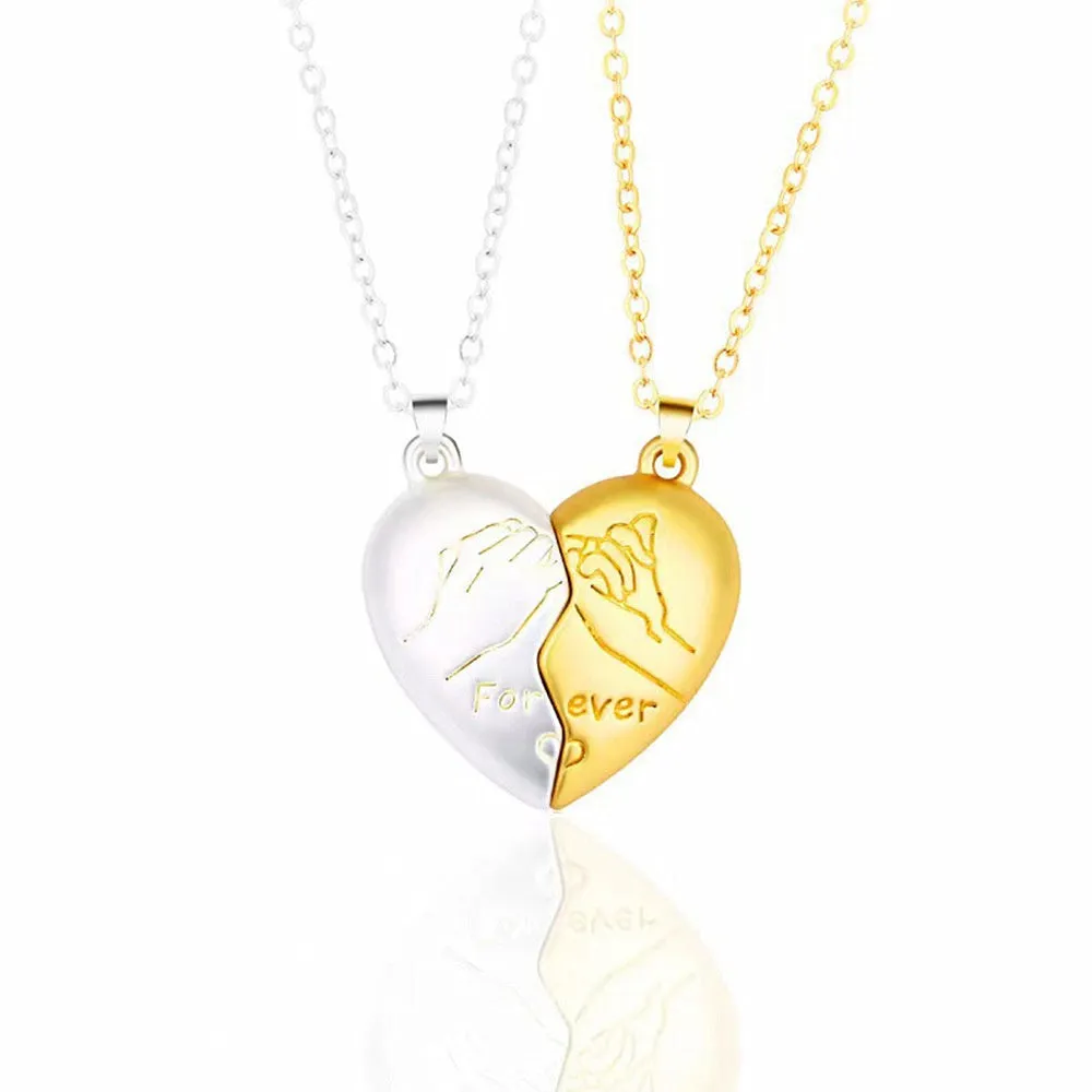 Couple Necklace Magnetic Matching Pinky Swear Necklaces for Couples Valentine's Gift for Lover