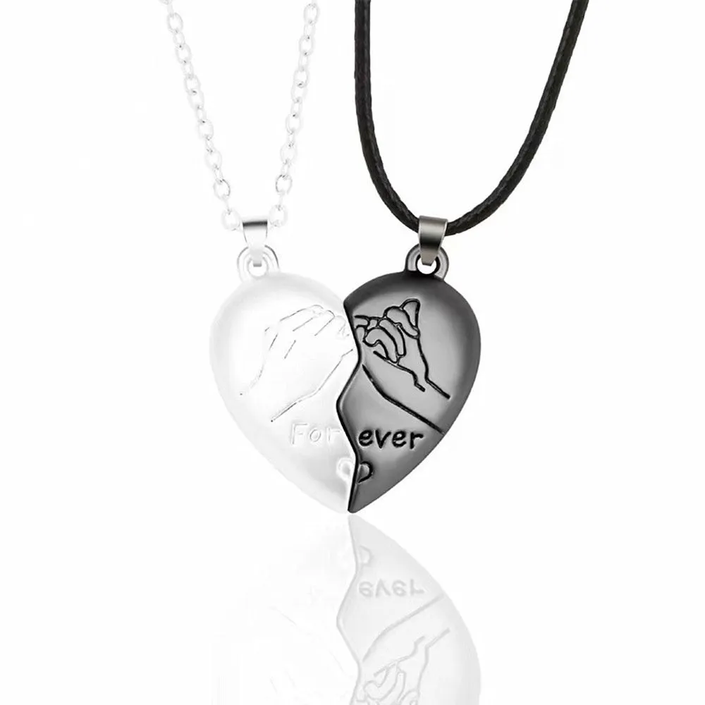 Couple Necklace Magnetic Matching Pinky Swear Necklaces for Couples Valentine's Gift for Lover