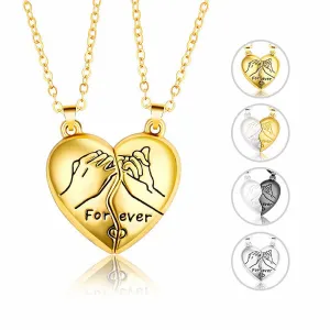 Couple Necklace Magnetic Matching Pinky Swear Necklaces for Couples Valentine's Gift for Lover