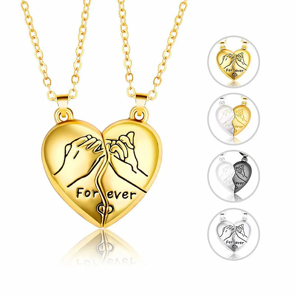 Couple Necklace Magnetic Matching Pinky Swear Necklaces for Couples Valentine's Gift for Lover