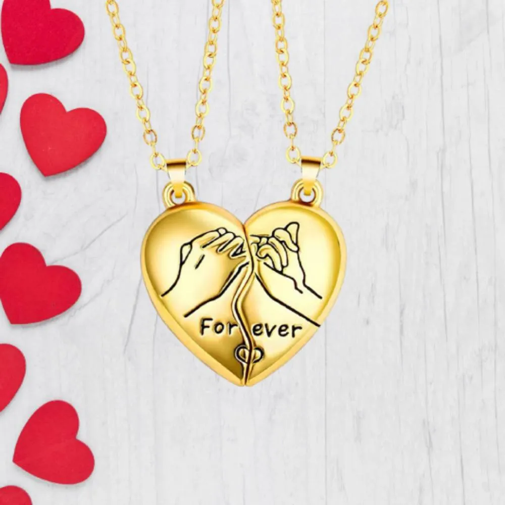 Couple Necklace Magnetic Matching Pinky Swear Necklaces for Couples Valentine's Gift for Lover