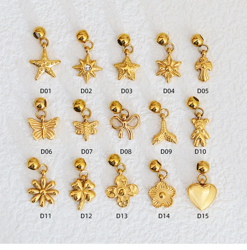 Custom Jewelry Charms 3D Pattern Birthstone Bracelet Letter Necklace
