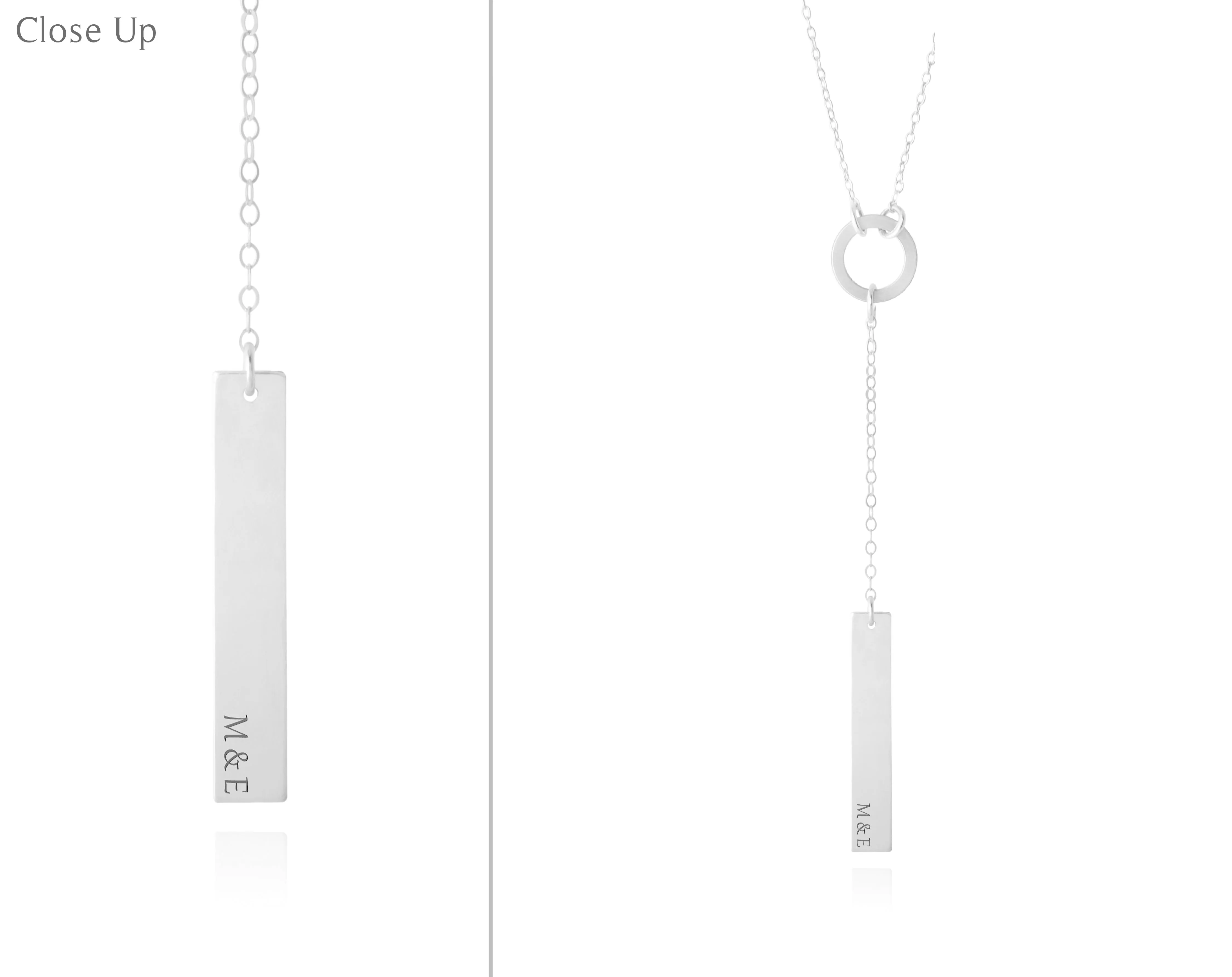 Customized Couple's Initial Lariat Necklace