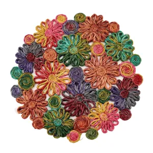 Deborah Rhodes  Patchwork Round Pink Combo Placemats - Set of 4