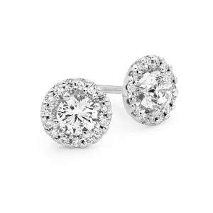 Diamond Halo Stud Earrings