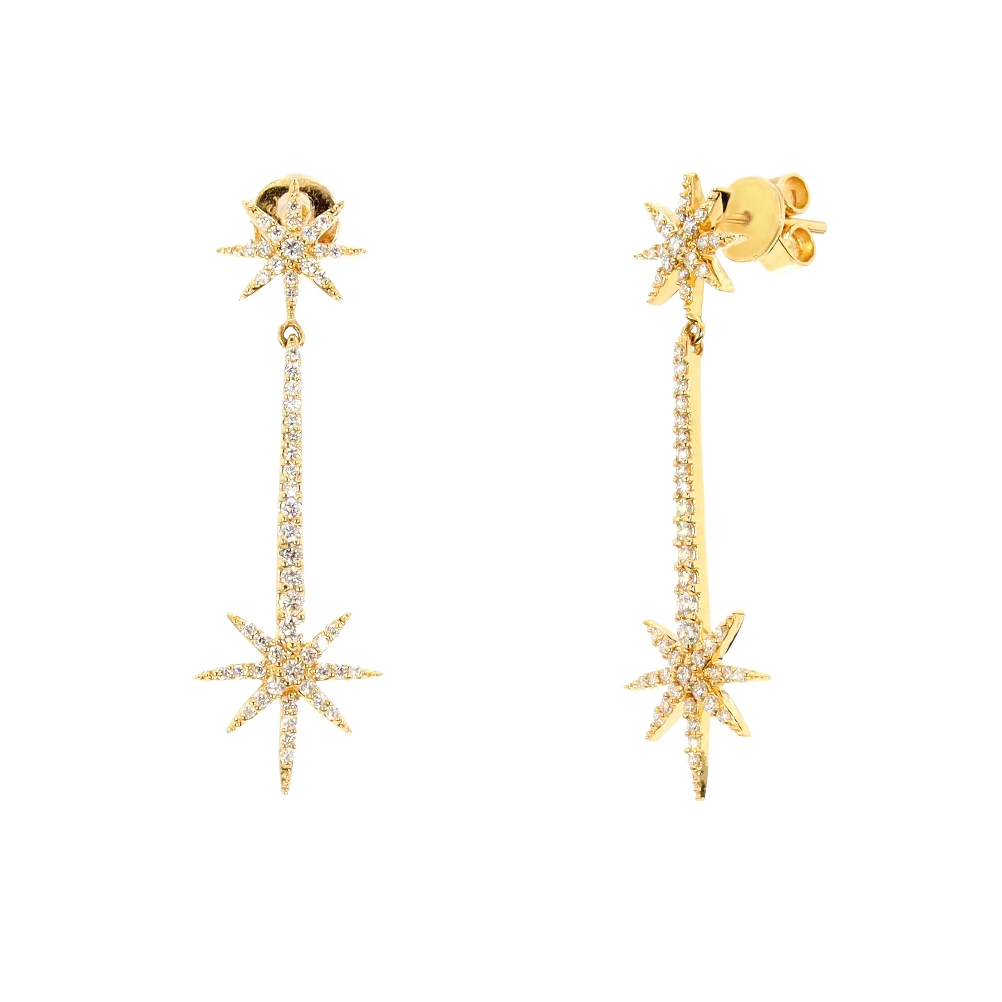 Diamond Star Dangle Earrings