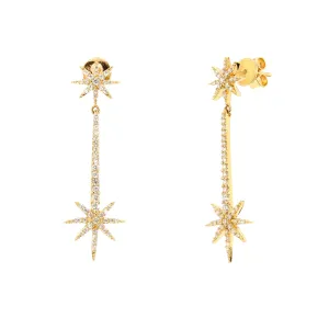 Diamond Star Dangle Earrings
