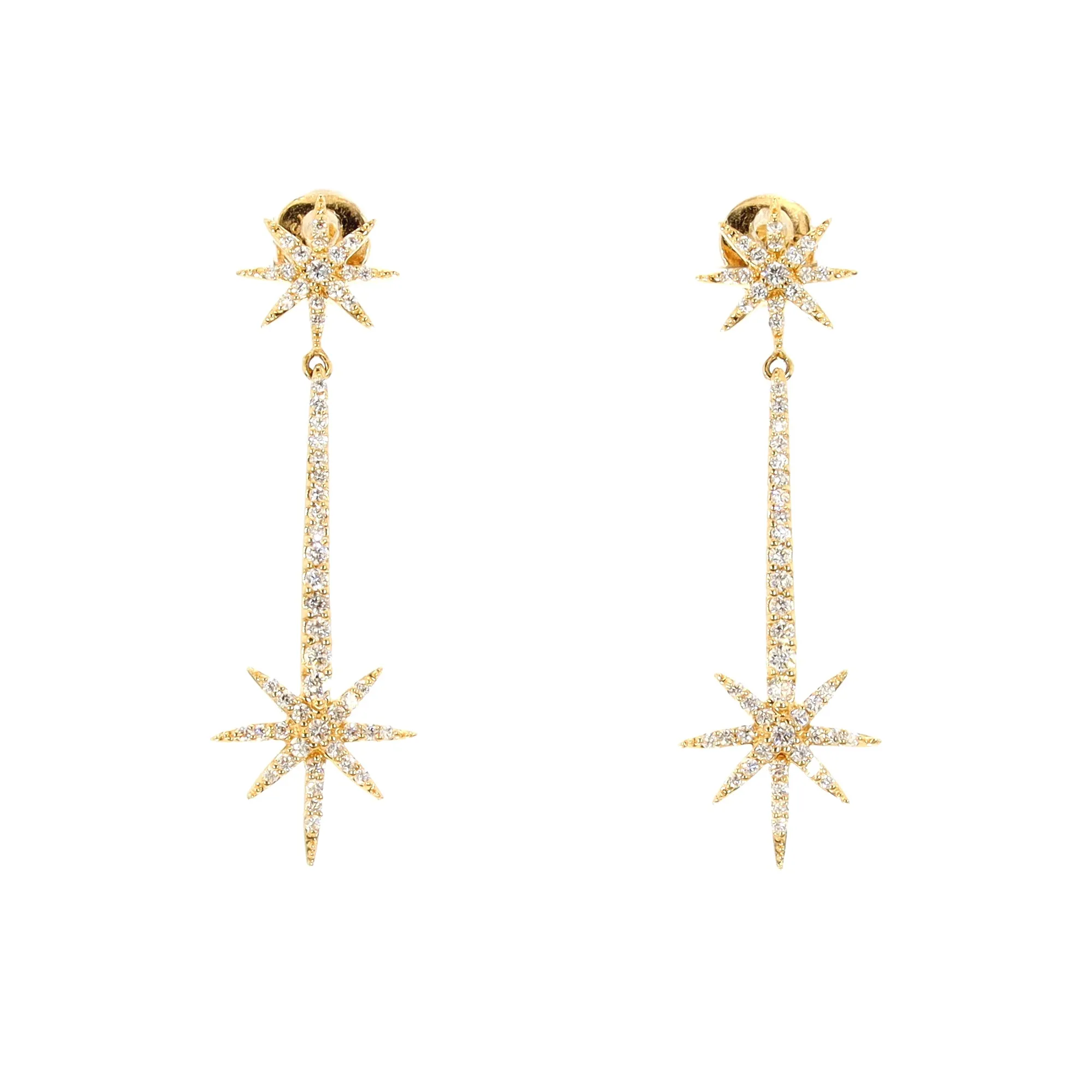 Diamond Star Dangle Earrings