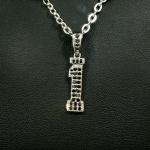 Diamond Studded Jersey Number Necklace | Silver | Ready To Ship