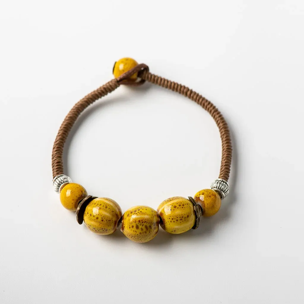 DIY Boho Ceramic Bracelets Handmade Bangle Boho Ceramic jewelry for women