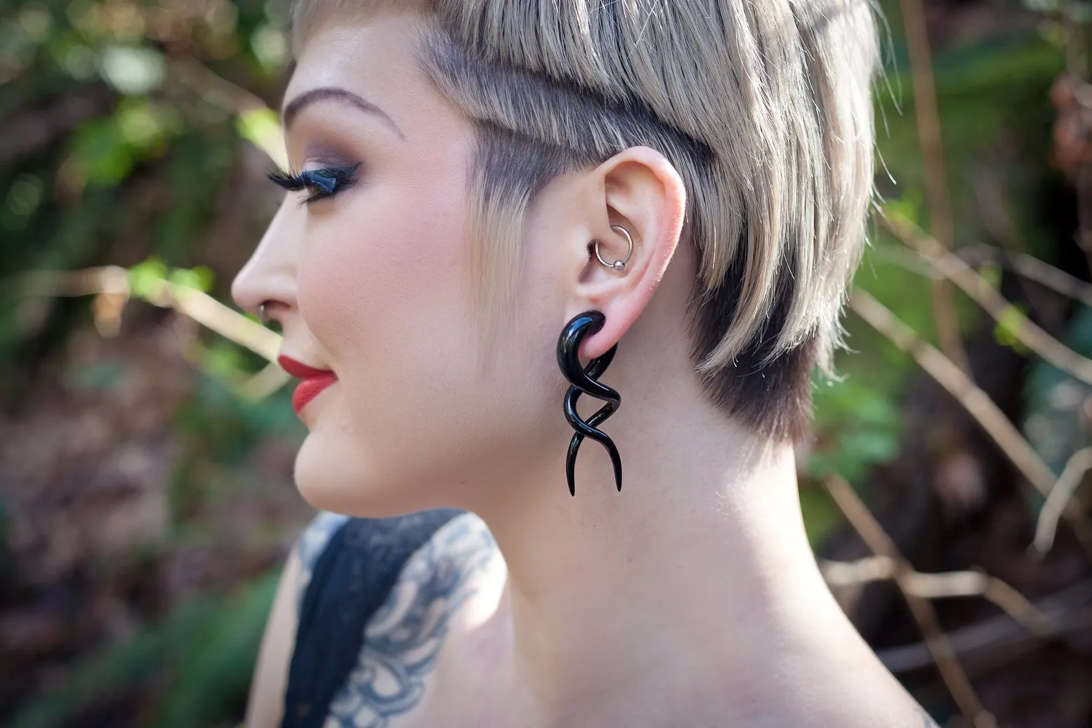 Double Horn Helix Earrings