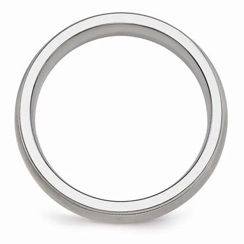 Edward Mirell Titanium Brushed & Polished Milgrain Band - 6mm