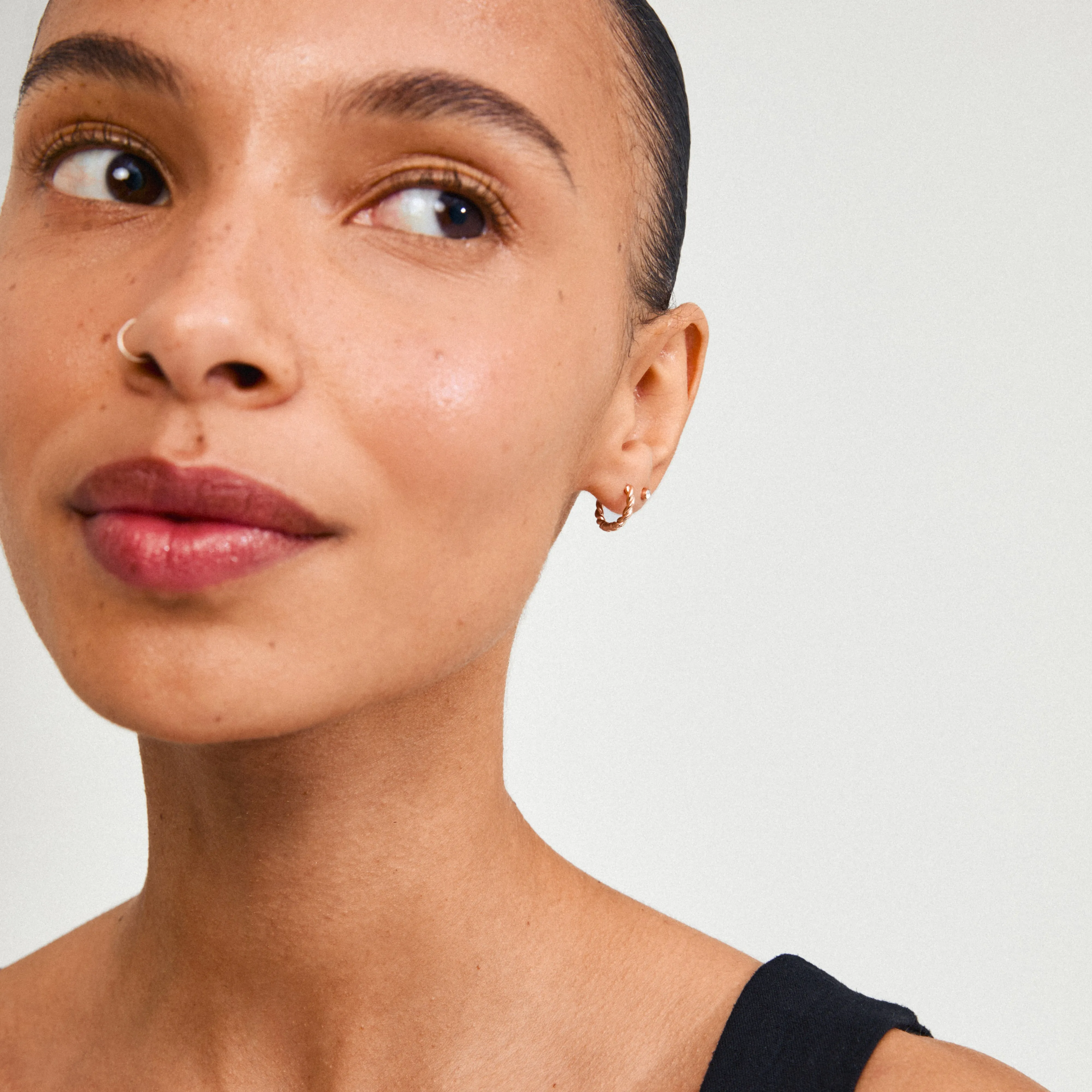 EMANUELLE earrings 3-in-1 set rosegold-plated