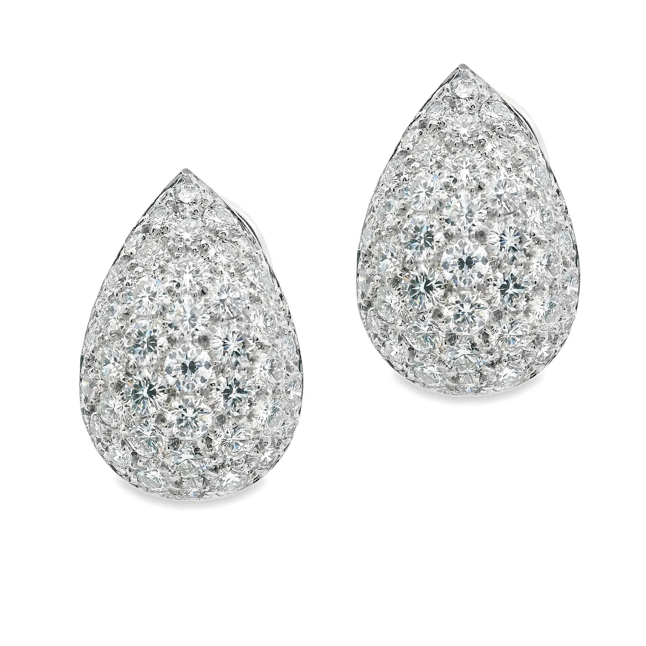 Estate 14k White Gold Tear Drop Earrings