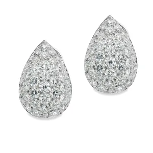 Estate 14k White Gold Tear Drop Earrings
