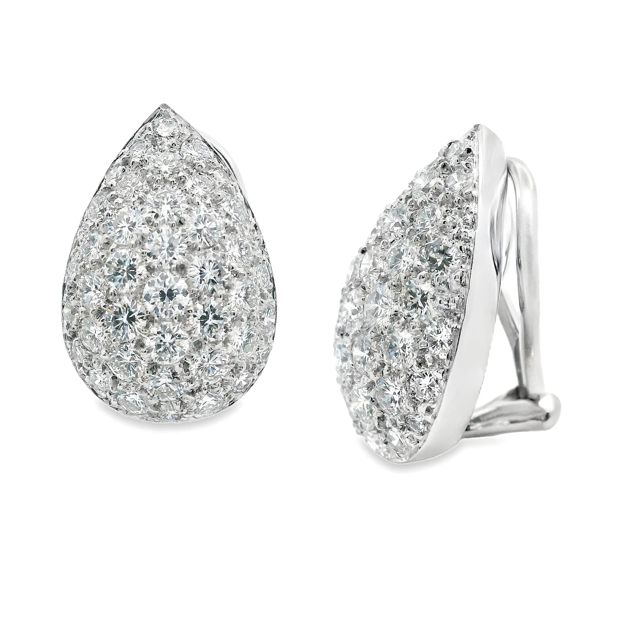 Estate 14k White Gold Tear Drop Earrings