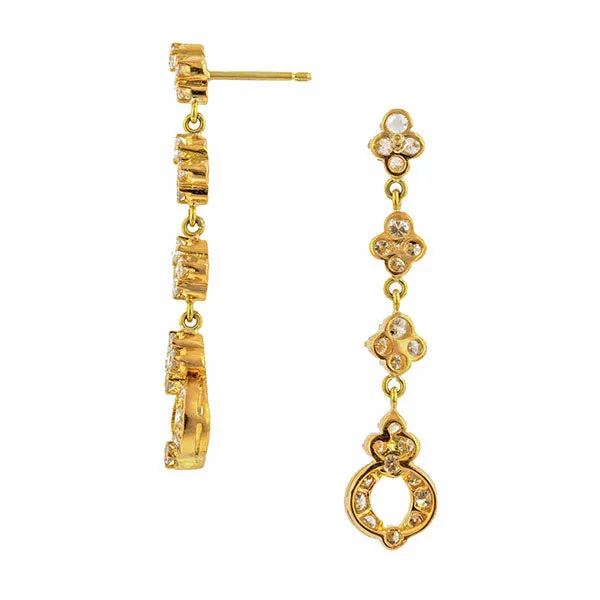 Estate Diamond Drop Earrings
