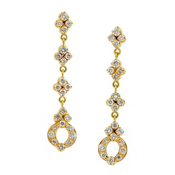 Estate Diamond Drop Earrings