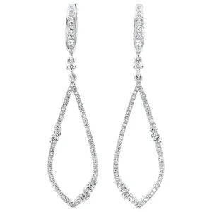 Fancy Diamond Drop Earrings .50 Cttw 14k White Gold