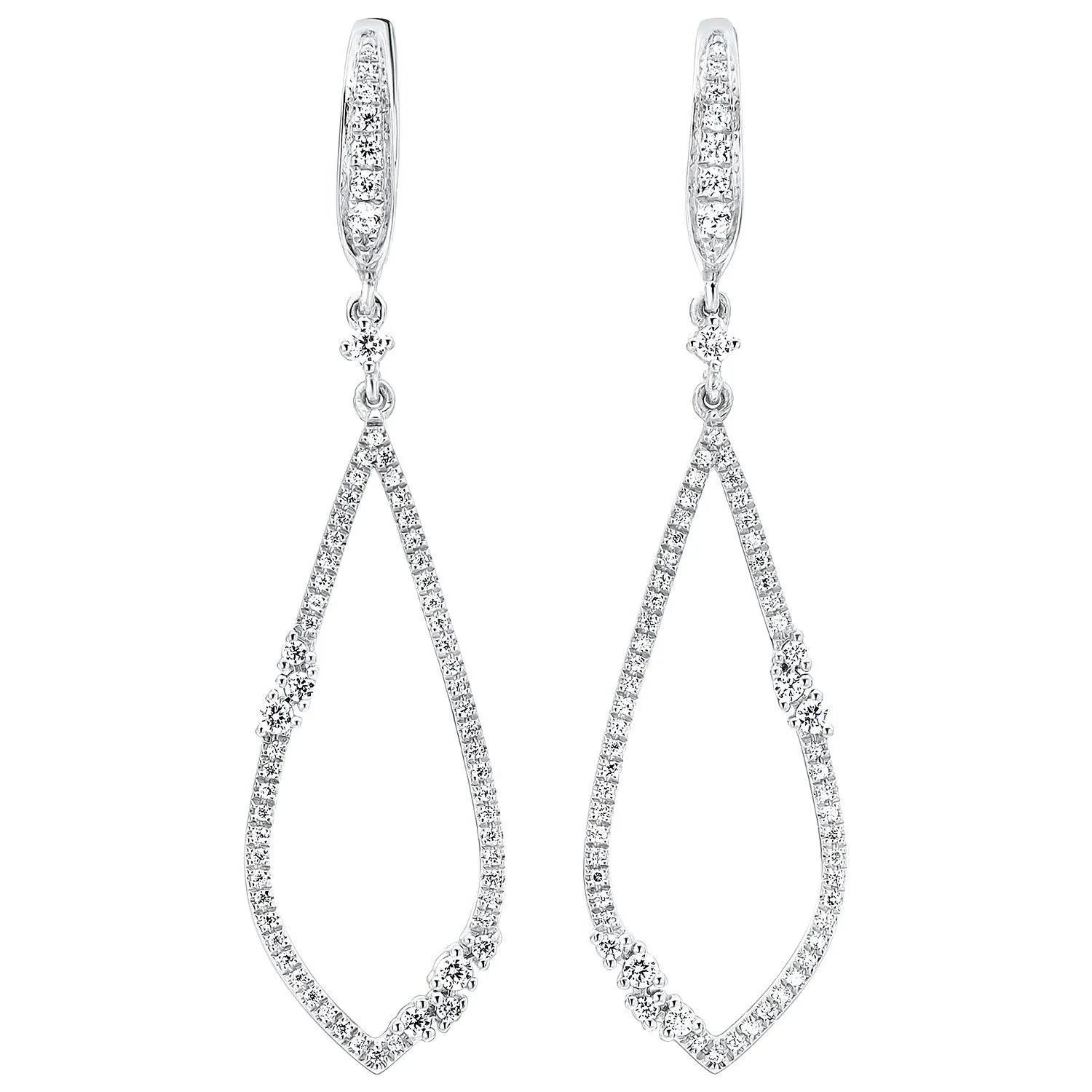 Fancy Diamond Drop Earrings .50 Cttw 14k White Gold