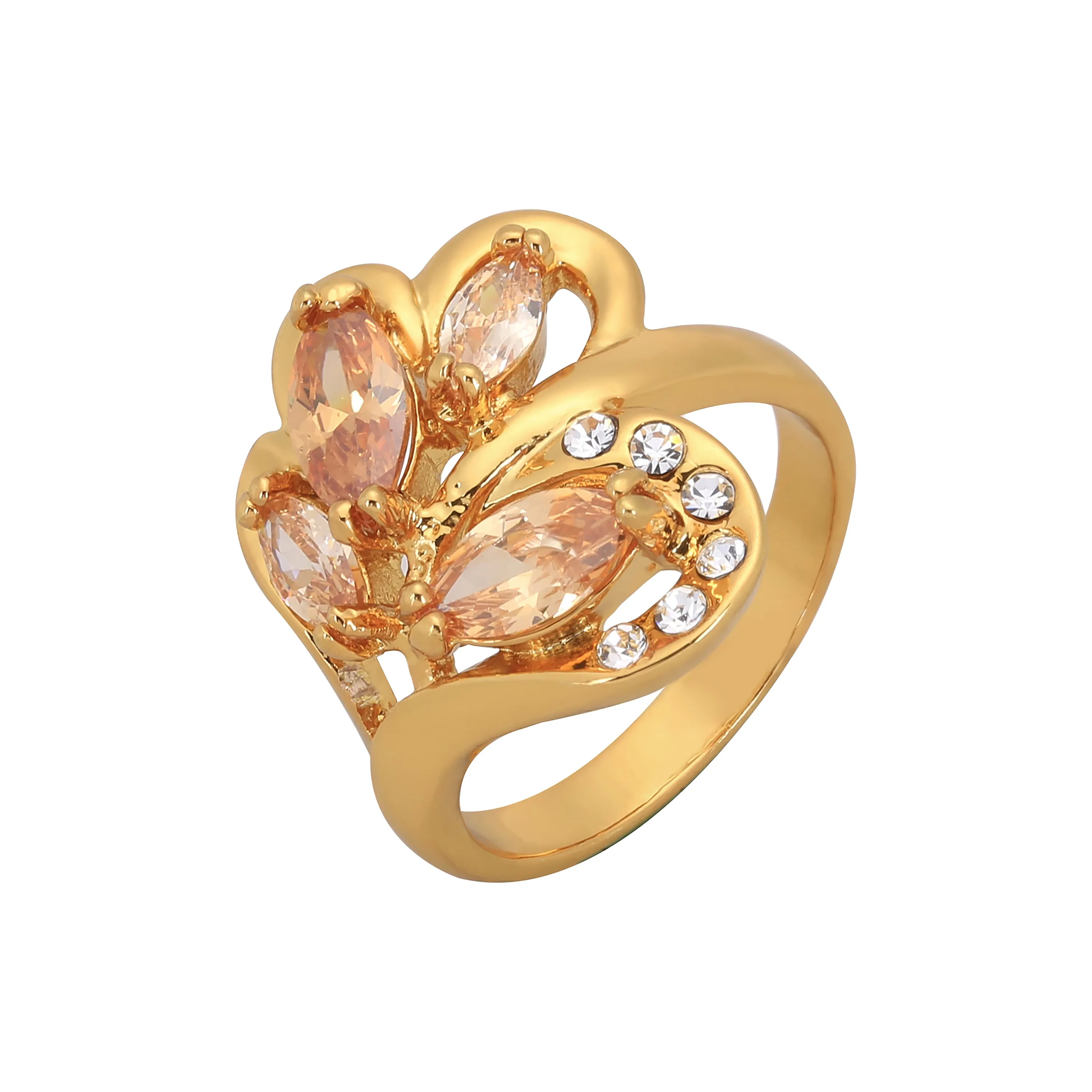 Fashion cluster fashion colorful cz Rose Gold rings