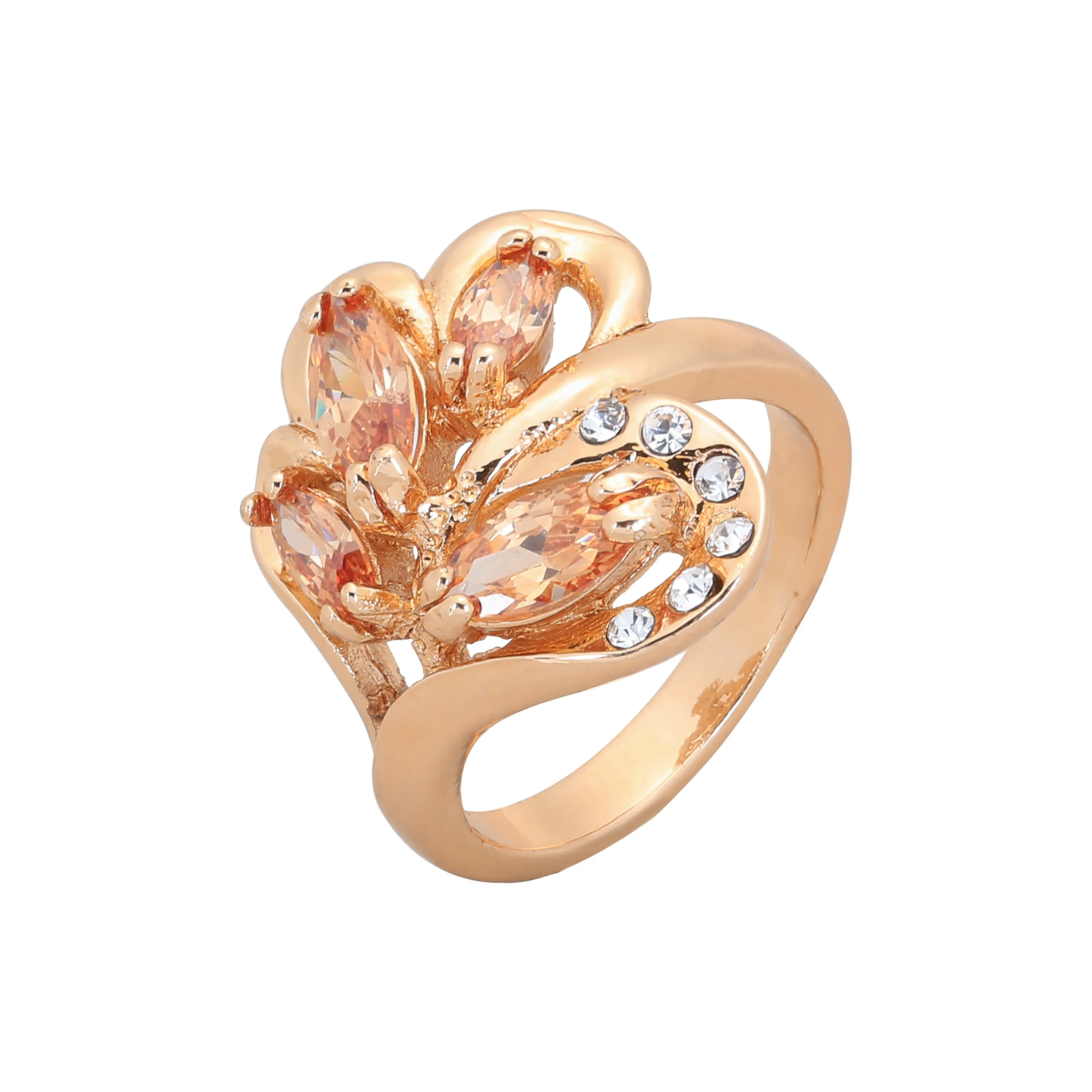 Fashion cluster fashion colorful cz Rose Gold rings