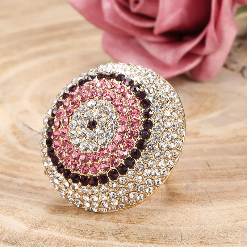 Fashion Colorful Crystal Women Big Rings