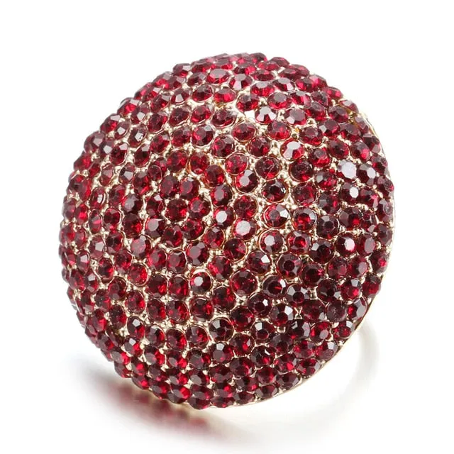 Fashion Colorful Crystal Women Big Rings