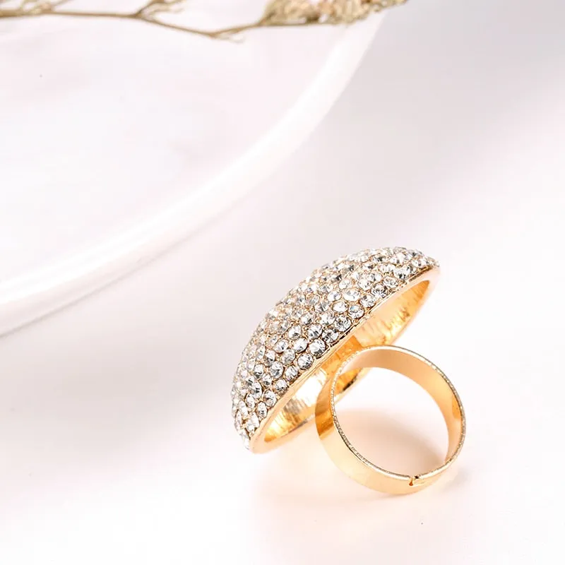 Fashion Colorful Crystal Women Big Rings