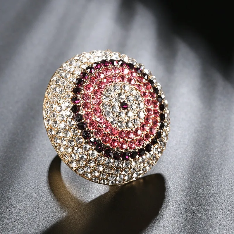 Fashion Colorful Crystal Women Big Rings