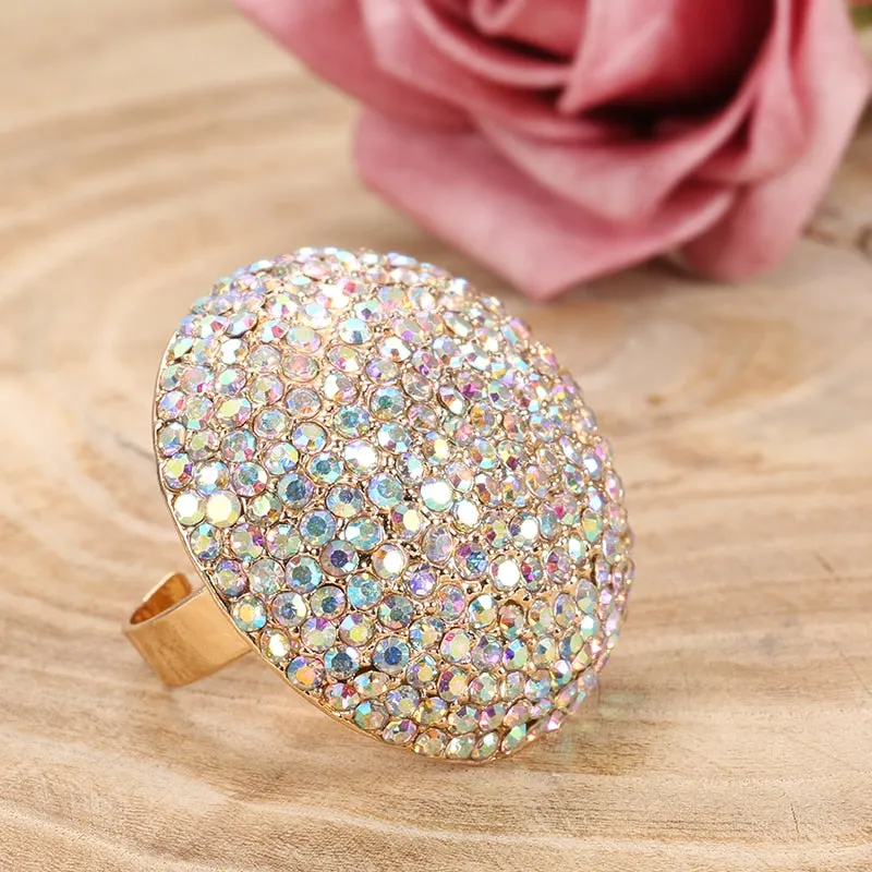 Fashion Colorful Crystal Women Big Rings