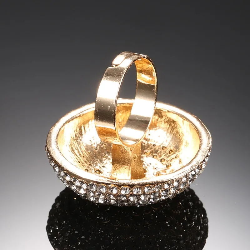 Fashion Colorful Crystal Women Big Rings