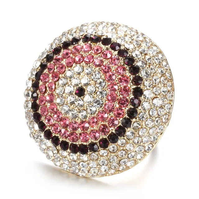 Fashion Colorful Crystal Women Big Rings