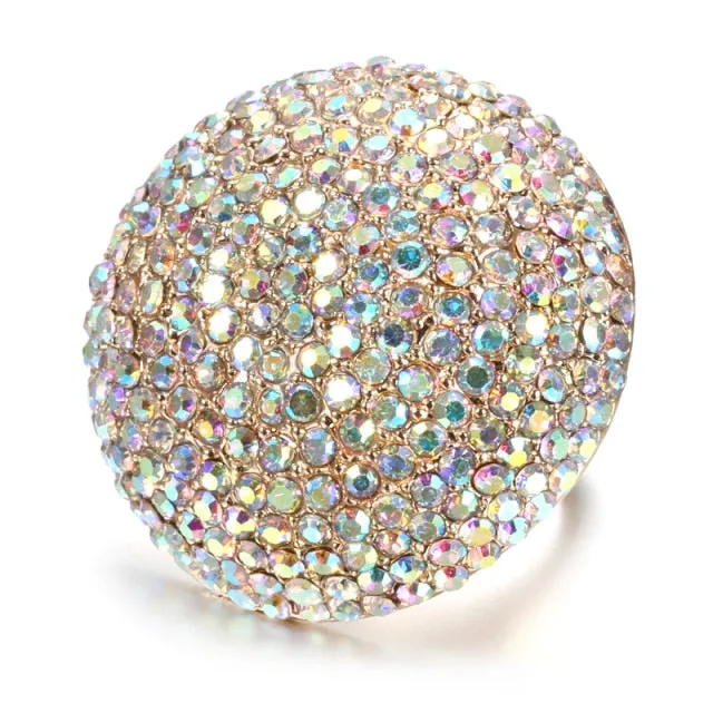 Fashion Colorful Crystal Women Big Rings