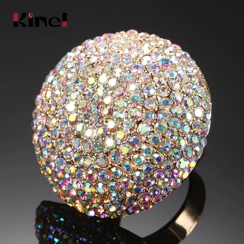 Fashion Colorful Crystal Women Big Rings