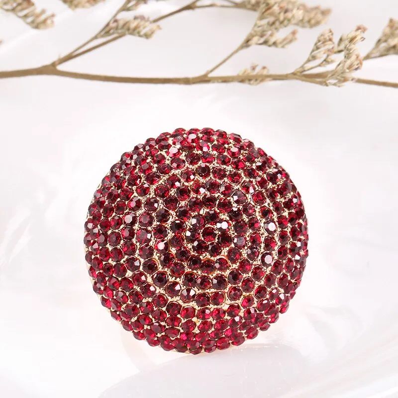 Fashion Colorful Crystal Women Big Rings