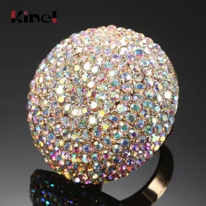 Fashion Colorful Crystal Women Big Rings