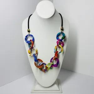 FICKLESTICKS Small Chain on Bungee Necklace - BLUES (NOT MULTI)